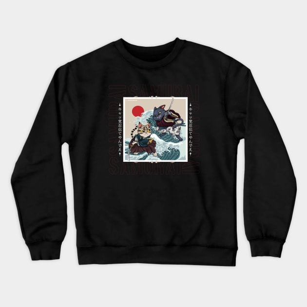 Samurai Cats Crewneck Sweatshirt by Creatura